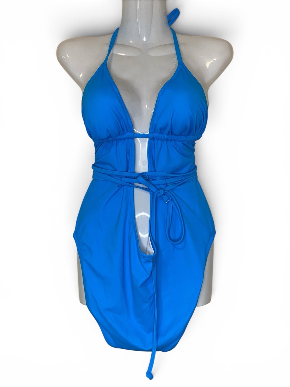 One Piece Cut Out Swimsuit in Bright Blue